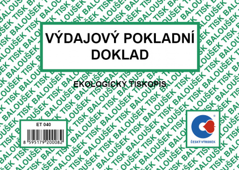 Výdajový pokl. doklad A6 Bal. ET040